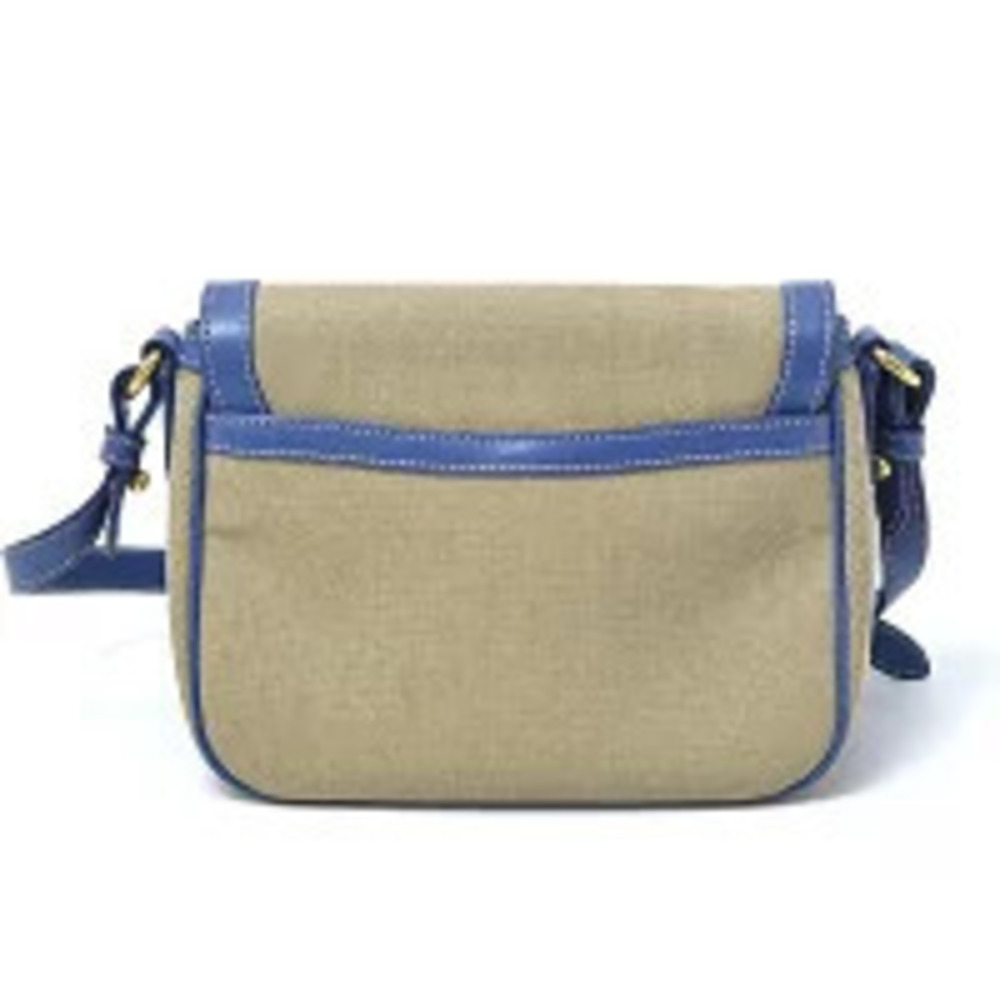 Prada Bag Shoulder Blue Logo Rion Beige Jacquard